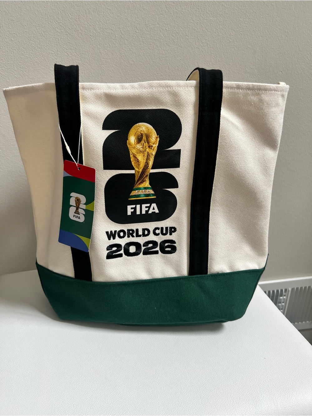 FIFA World Cup 2026 Canvas Tote - White & Green NEW!